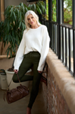 Bon Bon Doubleband Pull up Leggings ~ Olive Green