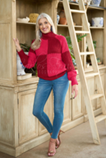 Bon Bon Check Block Knit ~ Red/Pink