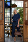 Bon Bon Cropped Wide leg pants ~ Navy