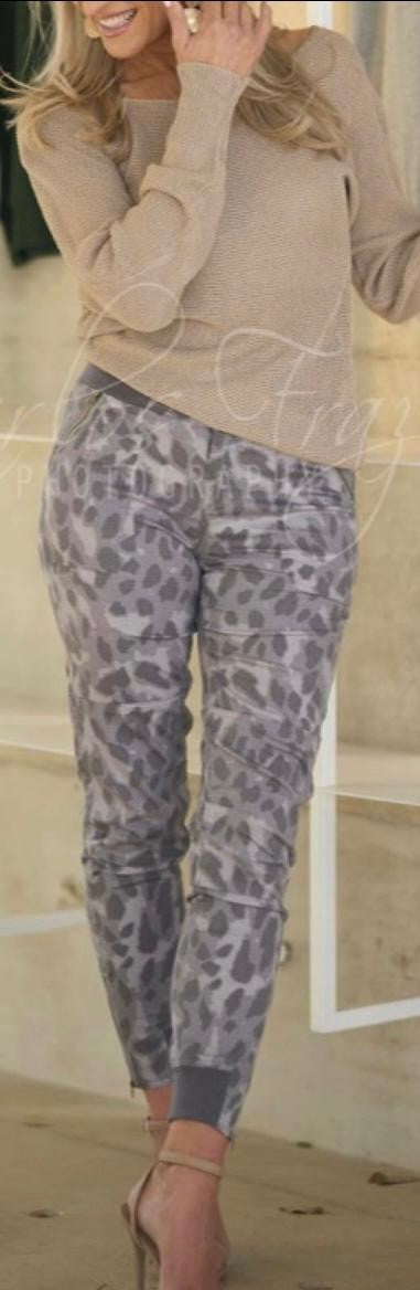 Bon Bon Cargo Pants ~ Faded Leopard