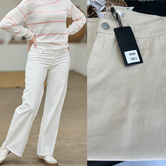 New Style Lightweight summer wide leg Denim ~ Stone