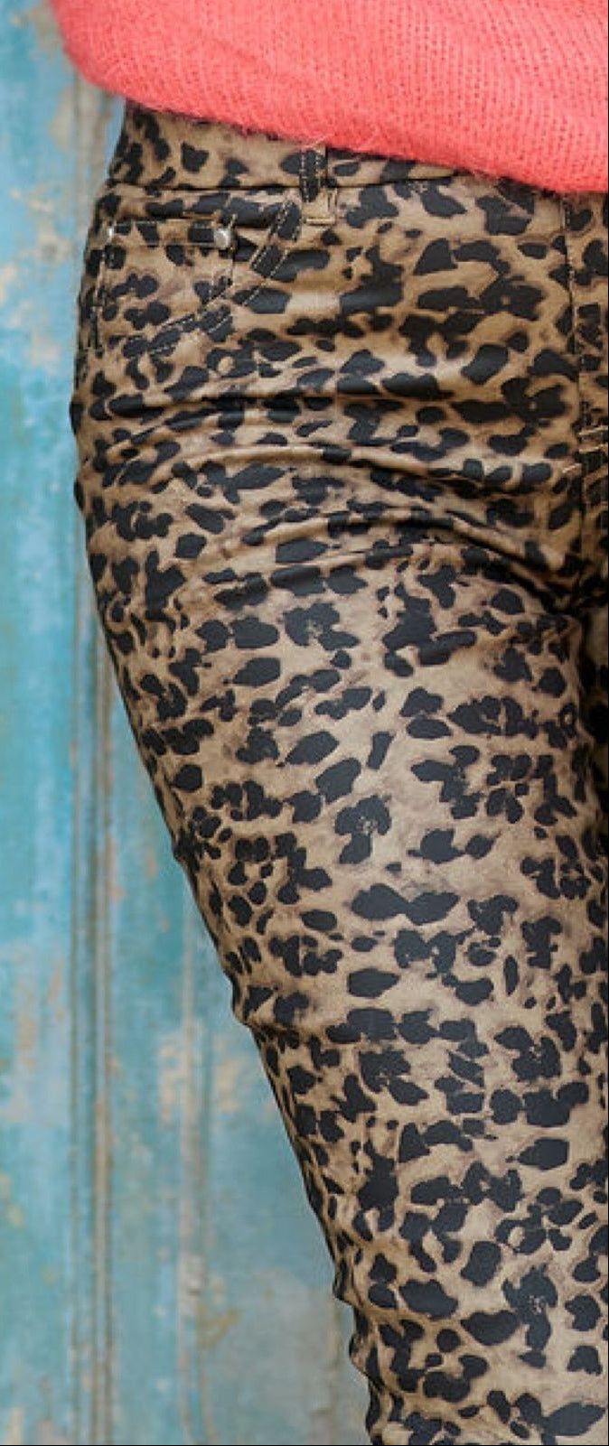 Bon Bon Zip and Button Pants -  Leopard Leather
