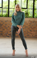 Bon Bon Zip Cardigan Knit -  Olive Green